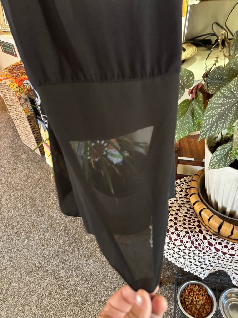 B.L.E.U. Black Tank with White Floral Embroidery - Picture 4 of 7